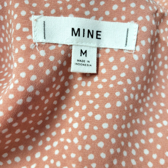 MINE for Anthropologie Polka Dots Tank Top Womens M Peach Orange White NWOT - Picture 5 of 11